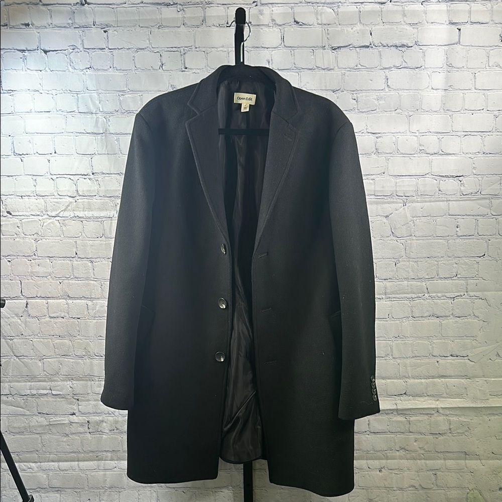🖤 Open Edit Black Wool Blend Coat - Size L